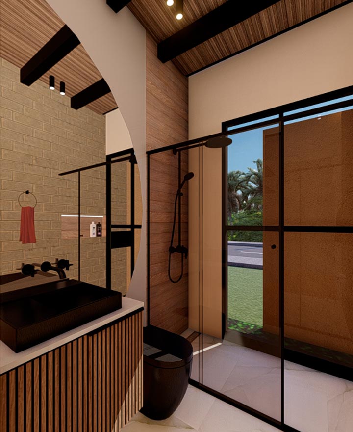 Terraza privada con vistas verdes